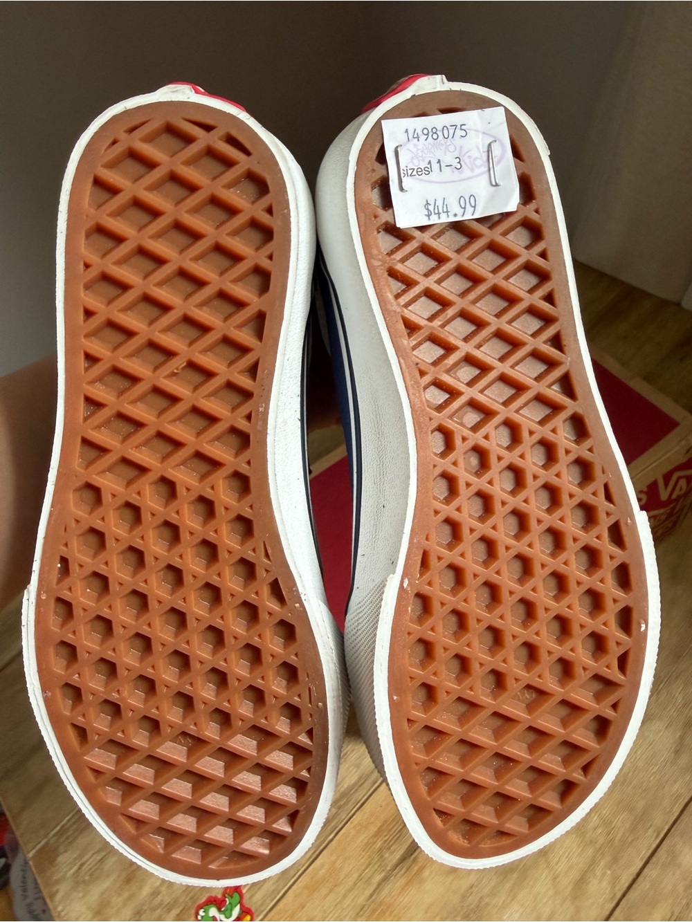 Vans Kids Navy and White Velcro Old Skool Sneakers - Picture 5 of 7
